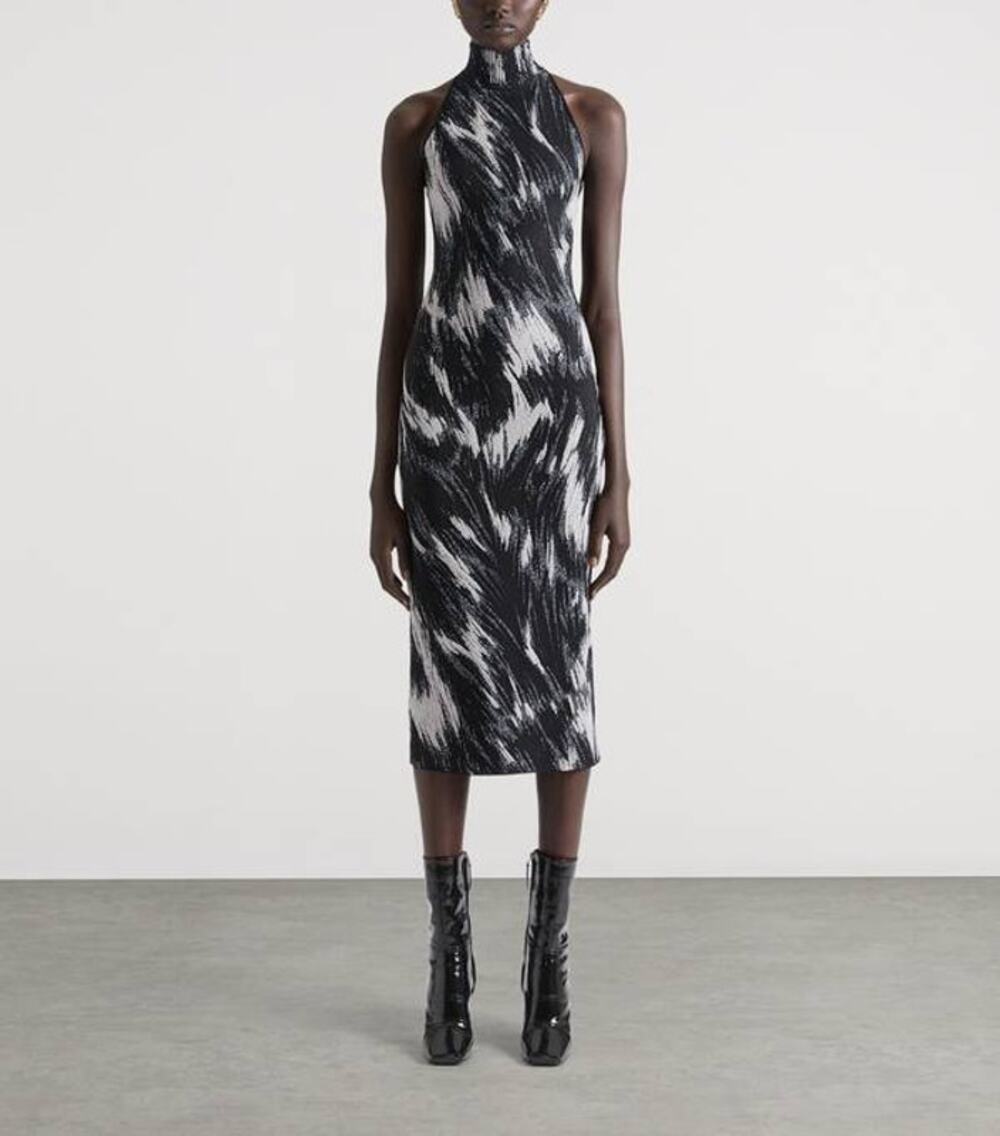 Givenchy Sleeveless High Neck Dress in Grey Mix XS